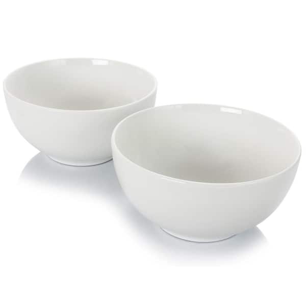 Gibson Home 7 in. x 3.25 in. White Bistro Bowl (Set of 2)