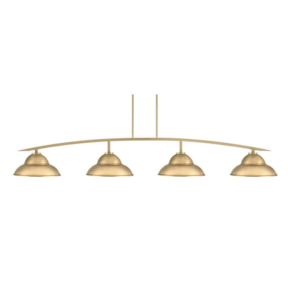 Siena 4-Light New Age Brass Billiard Light with 13 in. New Age Brass Metal 