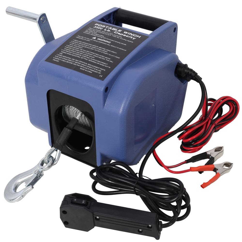 12v Trailer Winch, Reversible Electric Winch, for Boats up to 5000 lbs. with Extra Pulley Hook, Remote Control price history on PriceWatchPro