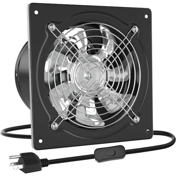 8 in. 576CFM 53. 5W Black Galvanized Steel Electric Powered Exhaust Attic Fan, Ventilation Fan for Kitchen or Bathroom