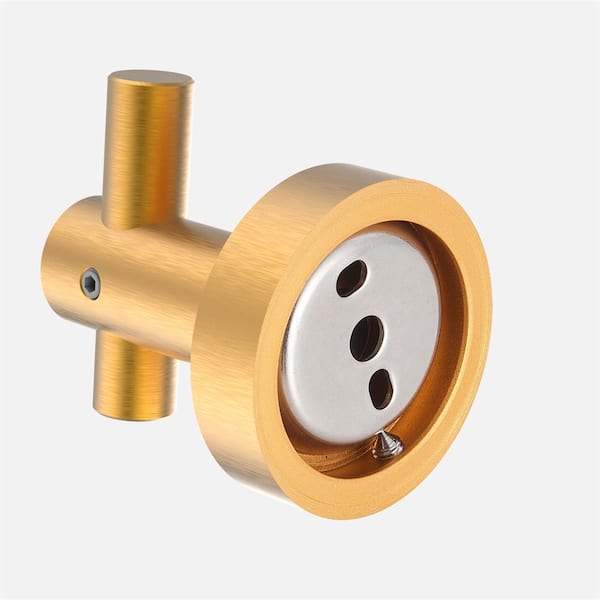 Round Base Wall Hanging Hook with Screws, Brushed Gold Hook, 4-Pack, for Wardrobe, Bathroom, Bedroom Furniture Hardware