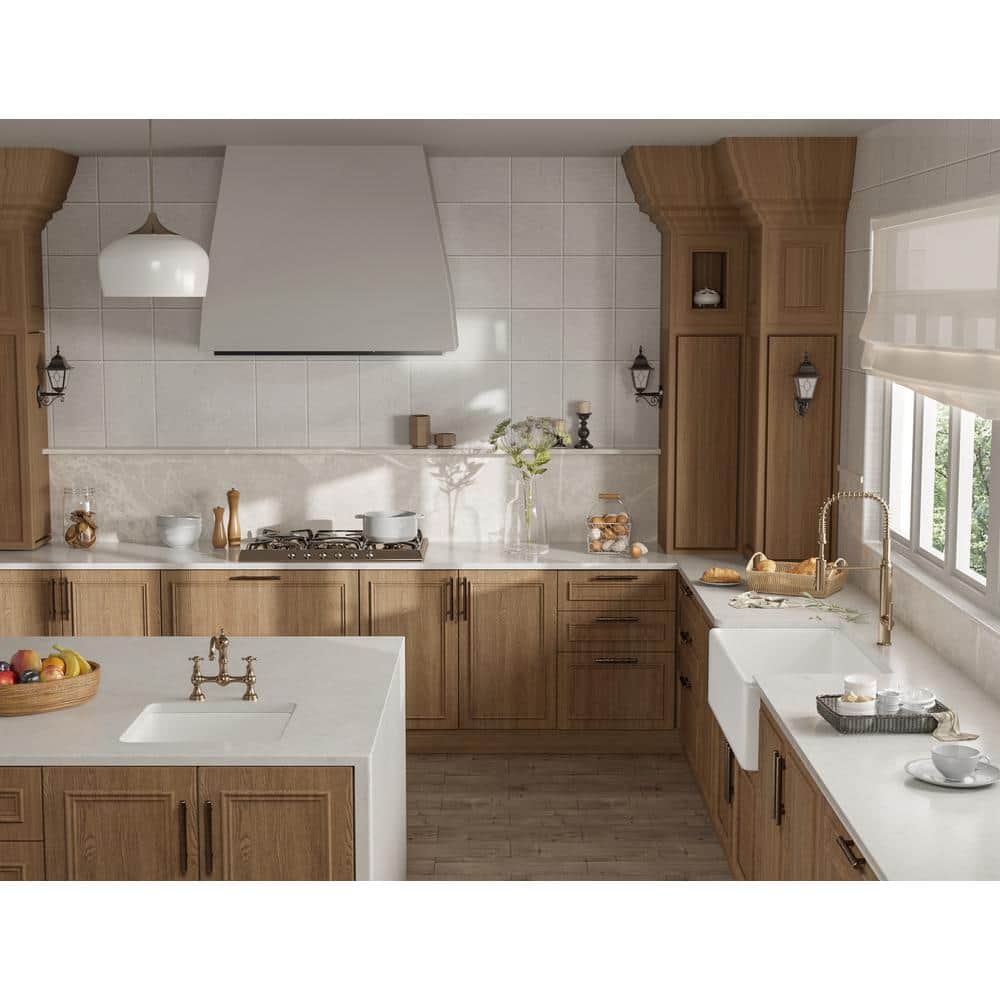 33" White Fireclay Farmhouse Drop-In Kitchen Sink