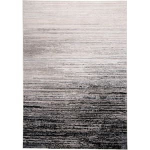 Beige and Black Abstract 7 ft. x 10 ft. Area Rug