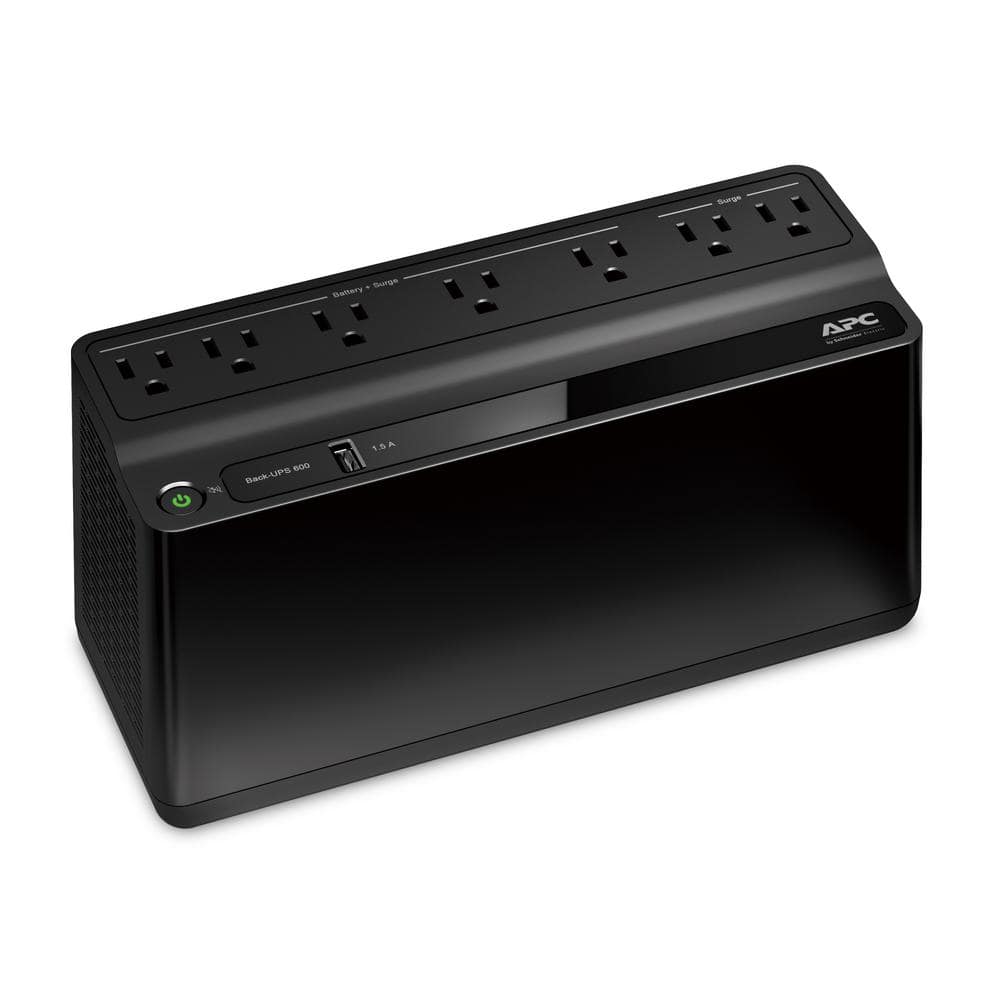 APC Back UPS 600VA Battery Backup Surge Protector With 5 Battery Backup 