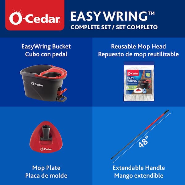 ⭐︎⭐︎! O-Cedar EasyWring Microfiber Spin Mop with Bucket System 148473