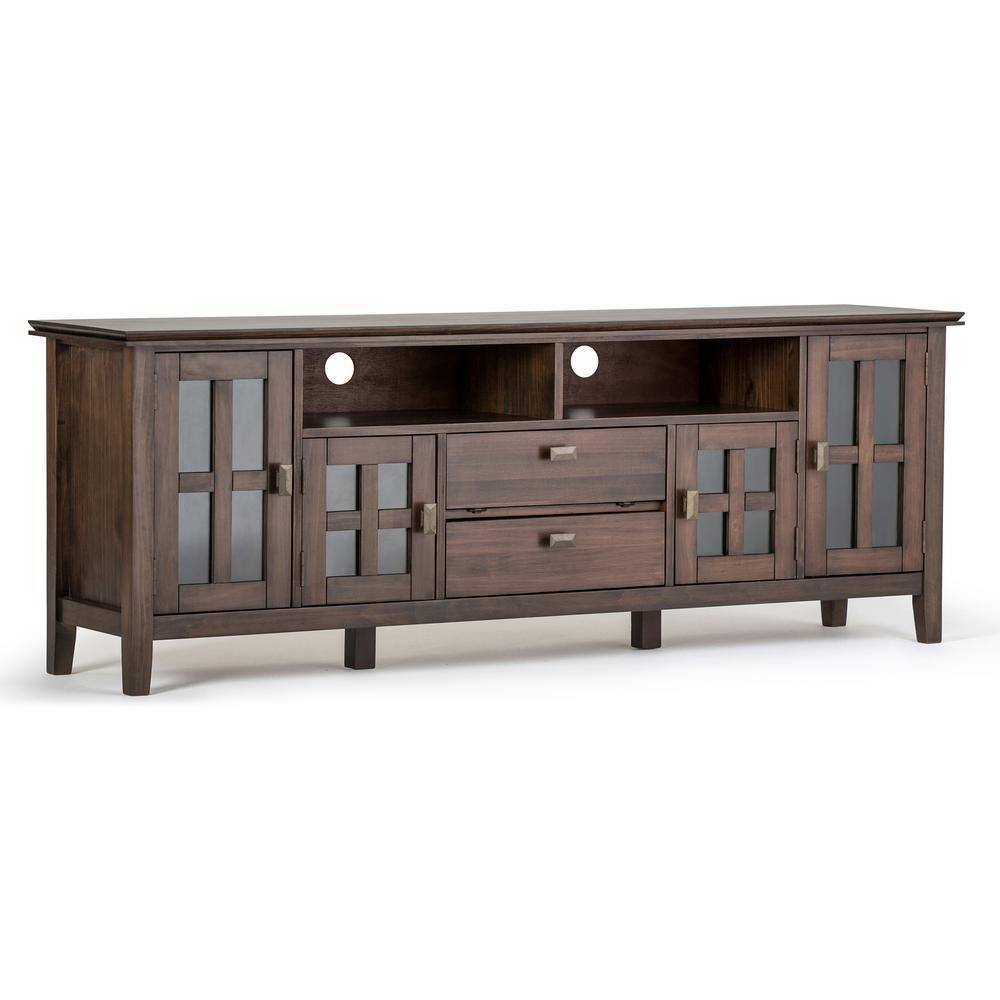 Artisan Natural Aged Brown 72" Pine Wood TV Media Stand