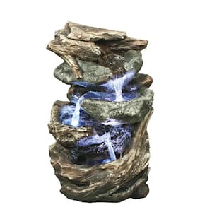 Glacier Peak Cascading Stone Bonded Resin Garden Fountain