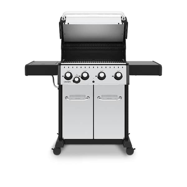 Broil King S 440 4-Burner Propane Gas Grill in Stainless Steel with Side Burner 865364 - The Home Depot
