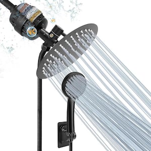 Shower Head Water Filtration System with 5-Settings Handheld Shower Filter in Matte Black