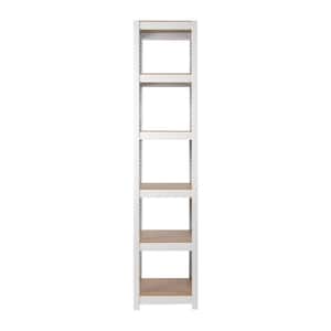 Kepsuul 16 in. W x 16 in. D x 77 in. H White Five Shelf Customizable Modular Wood Shelving and Storage