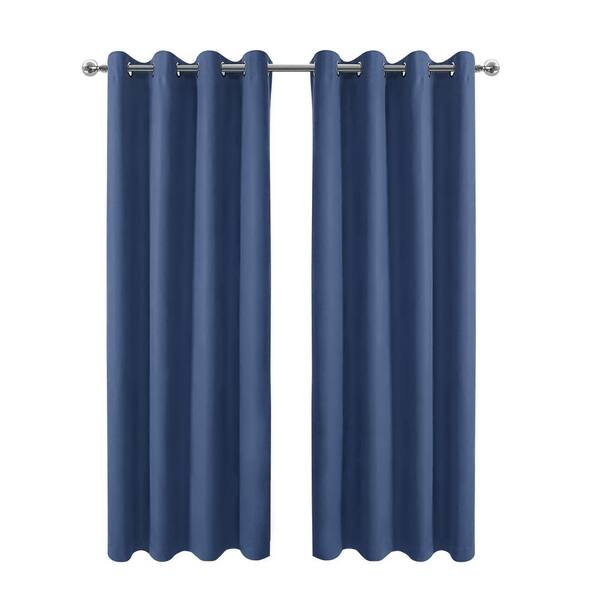 Pro Space 42 in. W x 54 in. L Blackout Curtains with Grommet Top Room Darkening Noise Reducing, Navy Blue（1 Panel）