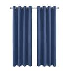 42 in. W x 84 in. L Blackout Curtains with Grommet Top Room Darkening Noise Reducing, Navy Blue（2 Panel）