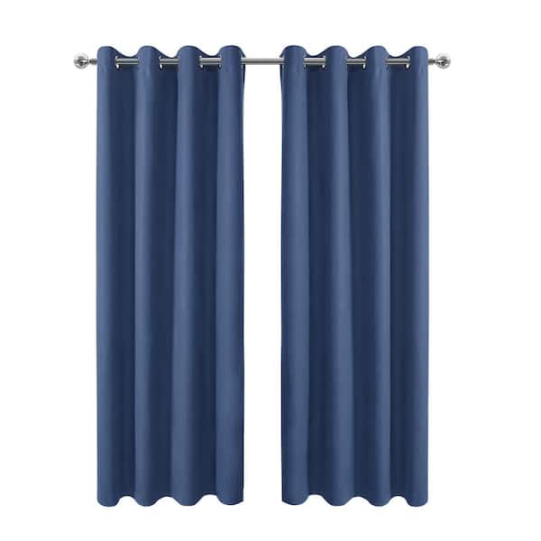 Pro Space 70 in. W x 108 in. L Blackout Curtains with Grommet Top Room Darkening Noise Reducing, Navy Blue（1 Panel）