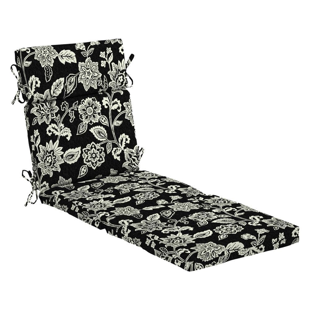 Ashland Black Jacobean Arden Selections ProFoam Essentials 72 x 21 x 3.5 Inch Outdoor Chaise Lounge Cushion