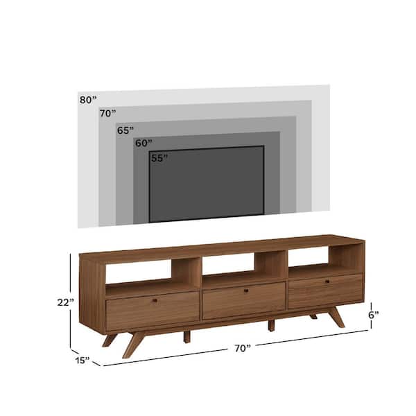 Walker Edison Furniture Company 70 in. Mid-Century Modern Mocha