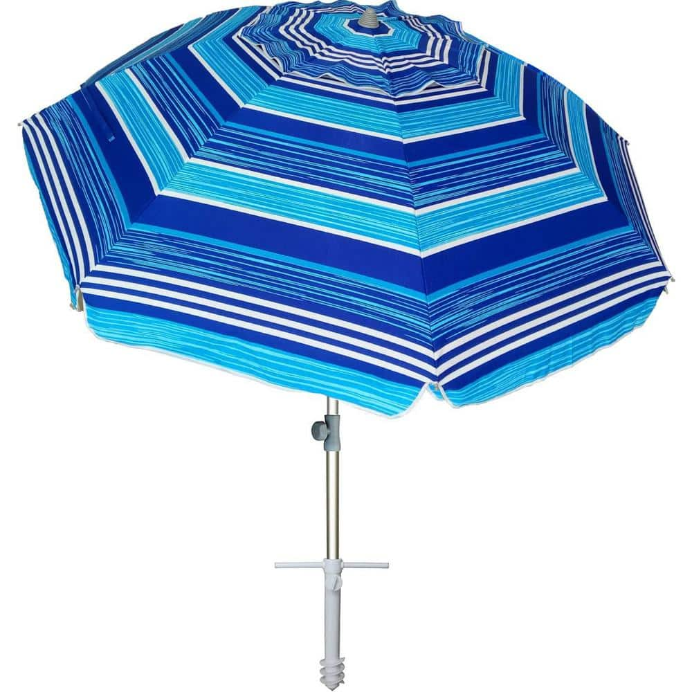 Dyiom 7 ft. Heavy-Duty High Wind Beach Umbrella with sand anchor and ...