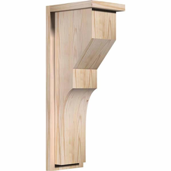 Ekena Millwork 7-1/2 in. x 10 in. x 26 in. Monterey Smooth Douglas Fir Corbel with Backplate