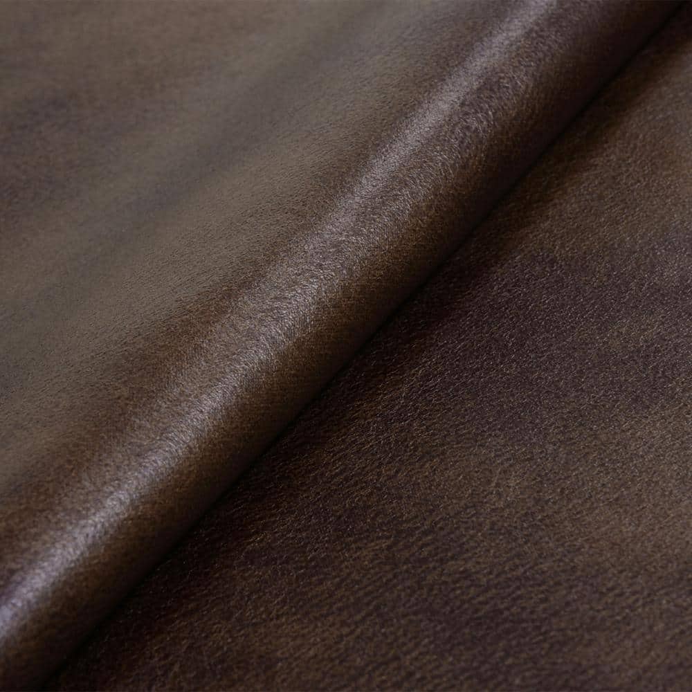Jennifer Taylor 2x2 in. Mid Brown Faux Leather Fabric Swatch Sample MFM -  The Home Depot