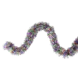 50 ft. 8 Ply Unlit Festive Shiny Rainbow Colored Christmas Foil Tinsel Garland
