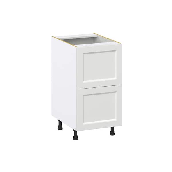 J Collection Alton Painted White Shaker Assembled Base Kitchen Cabinet With 2 Drawers18 In W X 34 5 H 24 D Bright