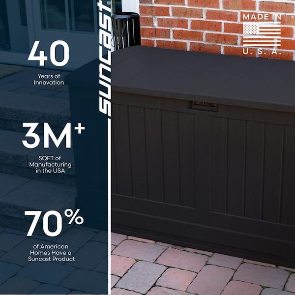 Suncast 200 Gal. Plastic Deck Box BMDB200BK - The Home Depot