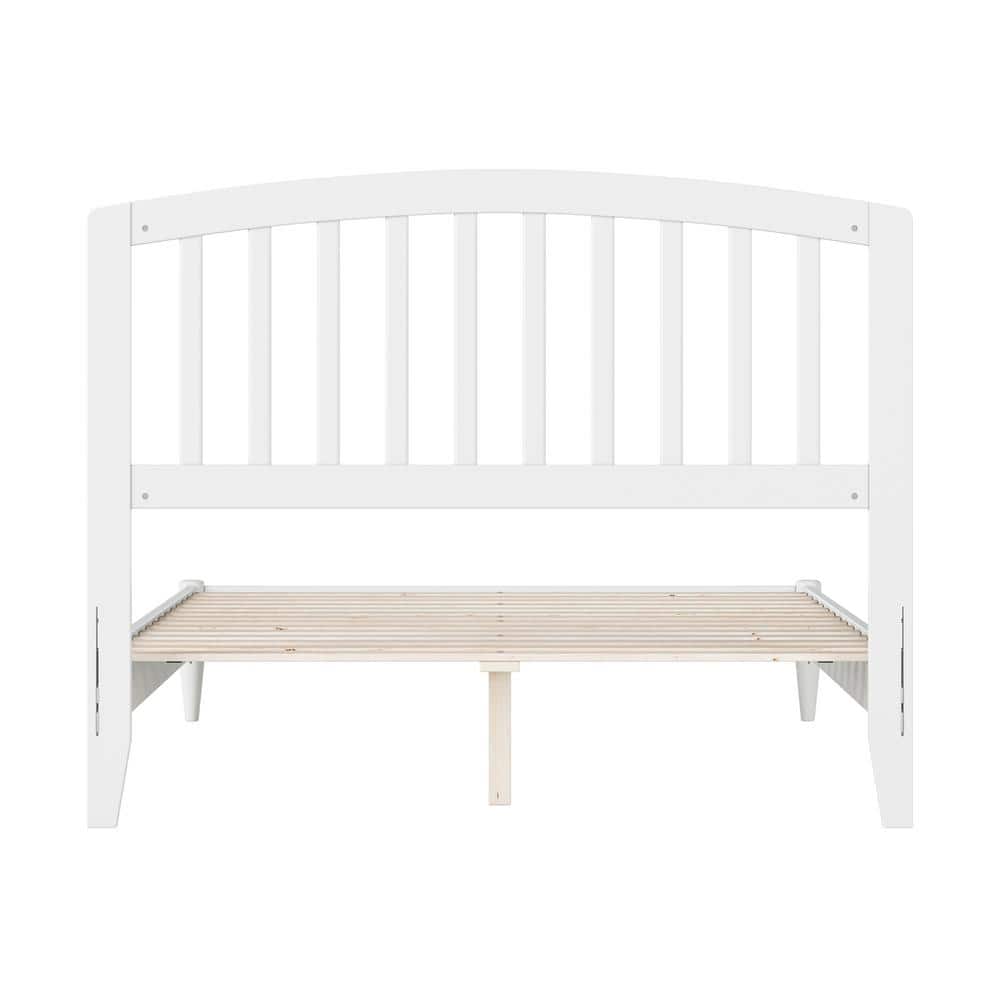 Quincy Full White Solid Wood Low Profile Platform Bed