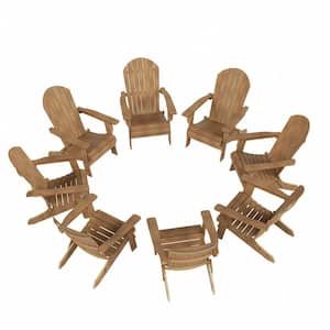 Vineyard Outdoor Teak Plastic Folding Adirondack Chair (Set of 8)