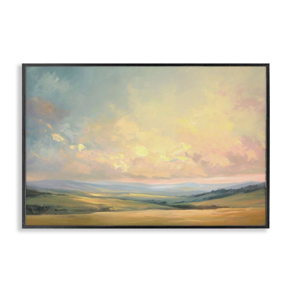 Tranquil Twilight Fields by Gina Kelly Black Framed Nature Giclee Art Print 20 in. x 30 in.
