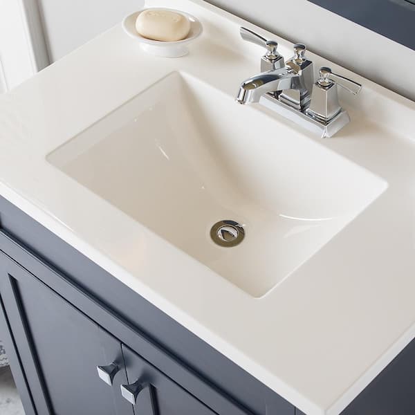 Home Decorators Collection Branine 30 in. W x 19 in. D x 33 in. H Single  Sink Freestanding Bath Vanity in Deep Blue with White Cultured Marble Top  B30X20068 - The Home Depot