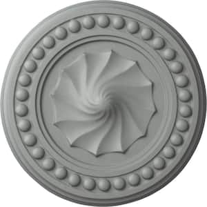 15-3/4" x 2" Foster Shell Urethane Ceiling Medallion (Fits Canopies upto 9-5/8"), Primed White