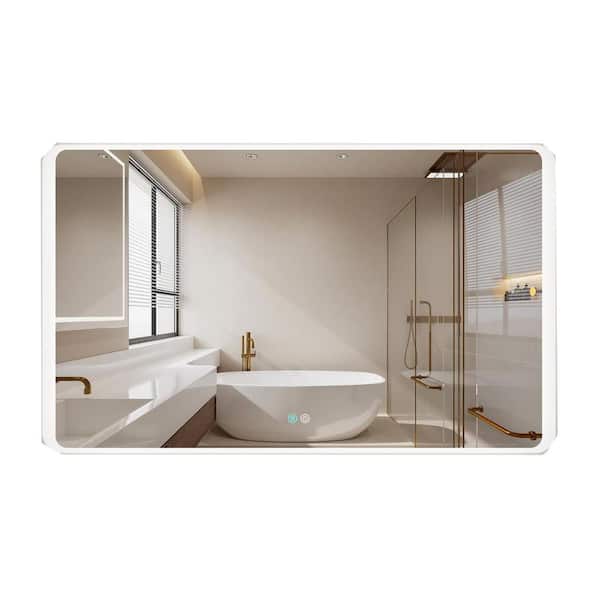 Unbranded 36 in. W x 60 in. H Rectangular Frameless Wall Bathroom Vanity Mirror in Natural