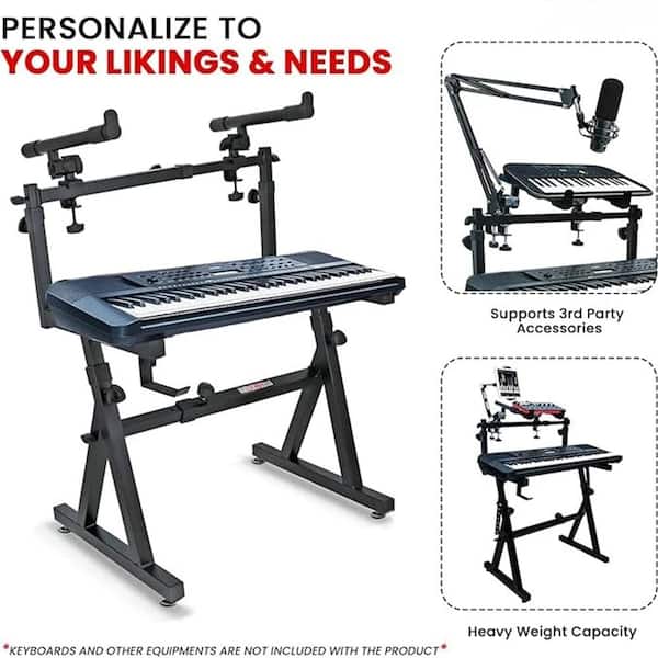 Lukyamzn Keyboard Stand Z Style Adjustable Electric Piano Riser