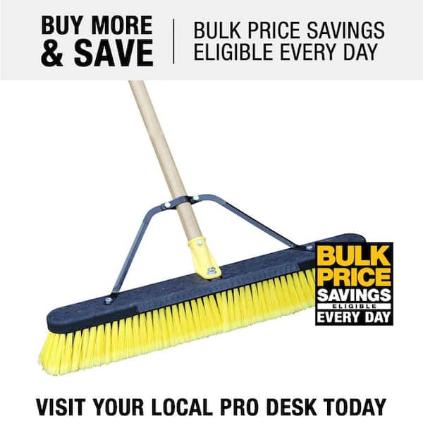Job Site 24 in. Multi-Surface Indoor/Outdoor Push Broom (2-Pack)