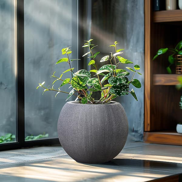 LuxenHome 14.57 in. W x 11.81 in. H Mediterranean Gray Round