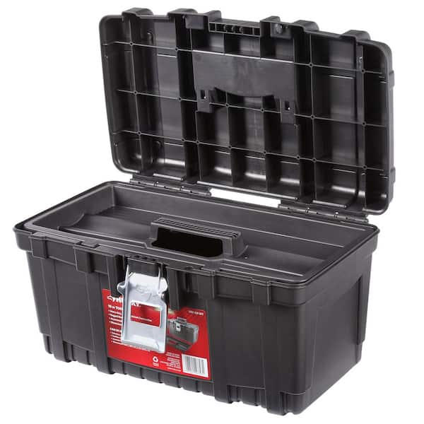 Husky 16 in. Plastic Portable Tool Box with Metal Latch (1.6 mm