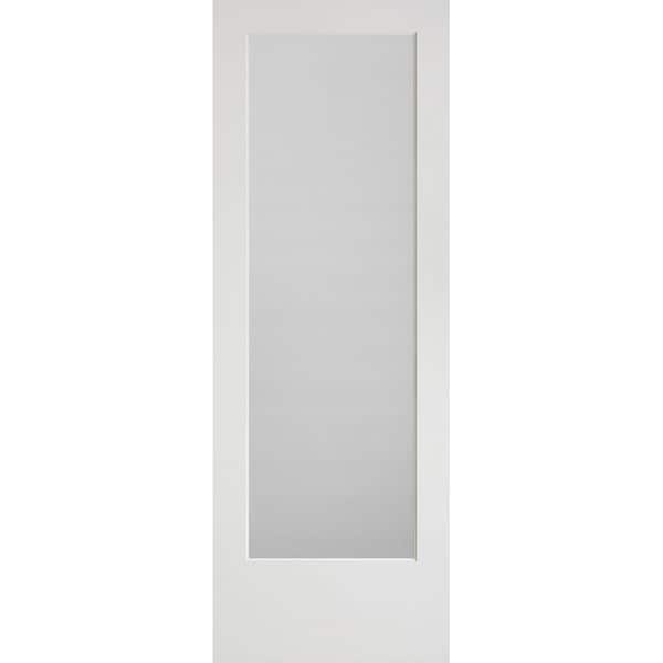 Masonite 30 in. x 84 in. Primed White 1-Lite Frost Solid Wood