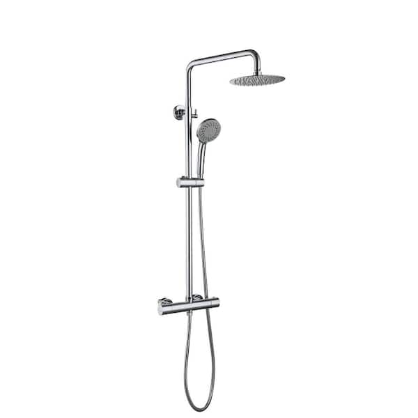 Unbranded Single Handle 4-Spray Wall Mounted Shower Faucet 2.5GPM in Chrome