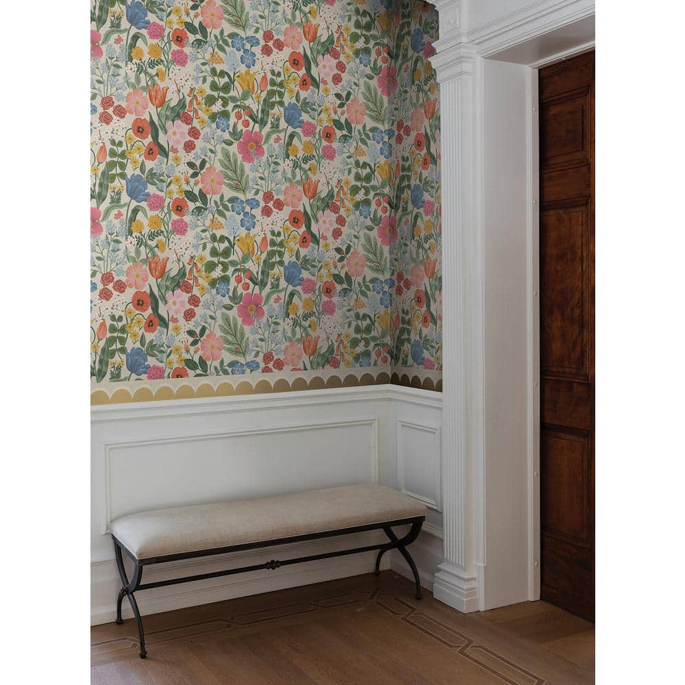 Cream Multicolor Botanical Non-Pasted Wallpaper