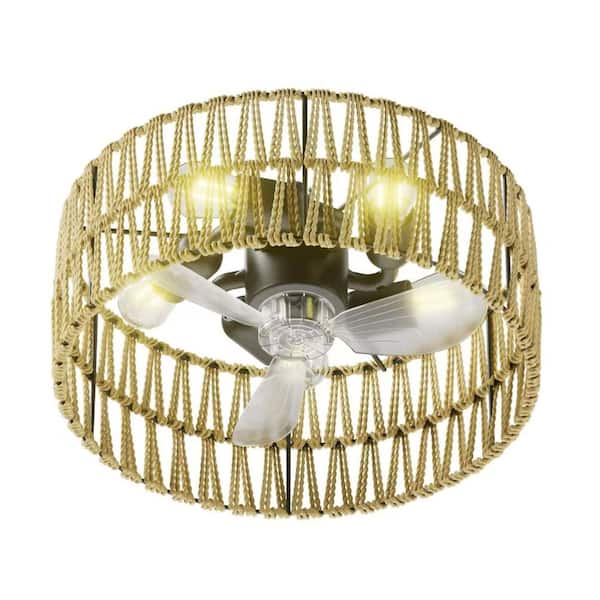 11 in. Gold Quiet Reversible DC Motor Ceiling Fan with Remote Control, 3 Timer Settings 6 Wind Speeds
