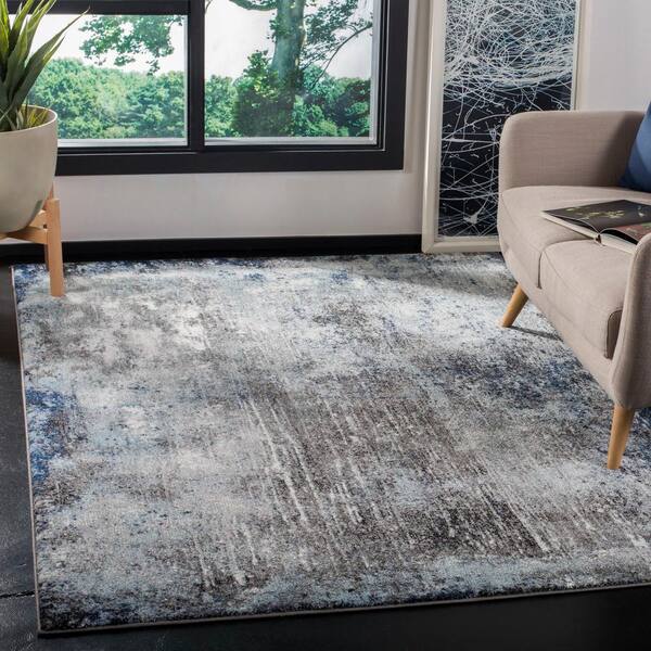 Galaxy Charcoal/Blue 5 ft. x 8 ft. Abstract Area Rug