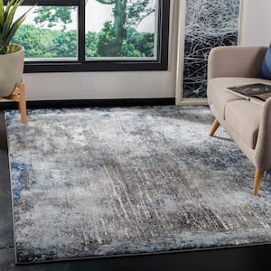 Galaxy Charcoal/Blue 5 ft. x 5 ft. Square Abstract Area Rug