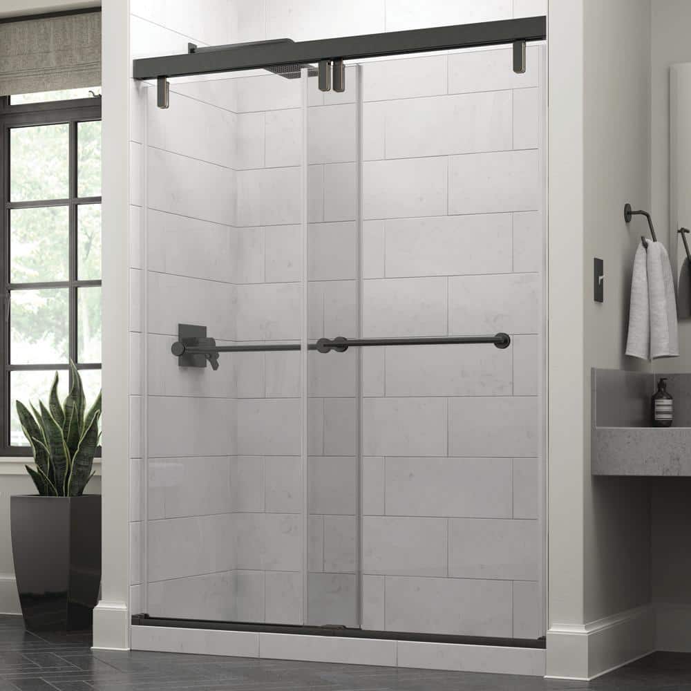 Delta Everly 60 x 711/2 in. Frameless Mod SoftClose Sliding Shower