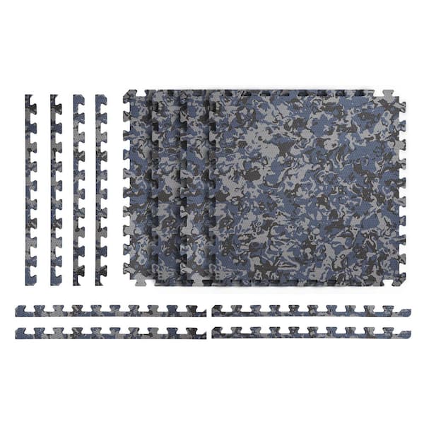 Norsk Blue Camo 25 in. x 25 in. x 0.55 in. Dual Sided Impact Foam Gym Tile (17.35 sq. ft.)