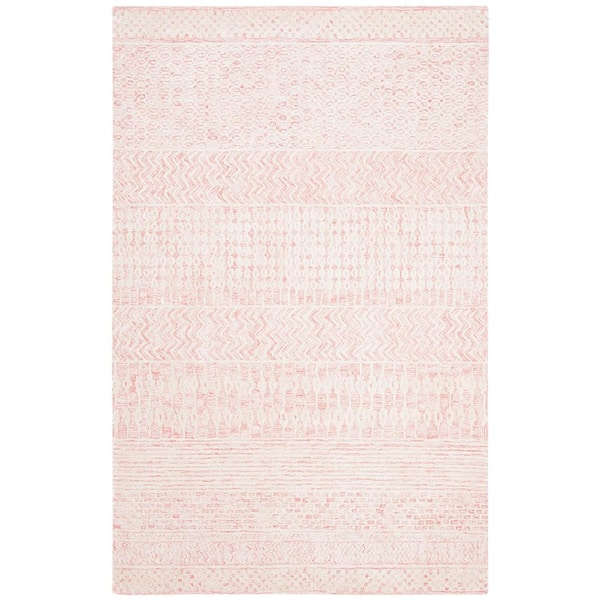 SAFAVIEH Glamour Light Pink/Ivory 4 ft. x 6 ft. Geometric Area Rug