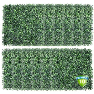 36 pcs 20 in. x 20 in. Artificial Boxwood Grass Wall Panels PE Plastic Faux Boxwood Hedge Backdrop Indoor/Outdoor Decor