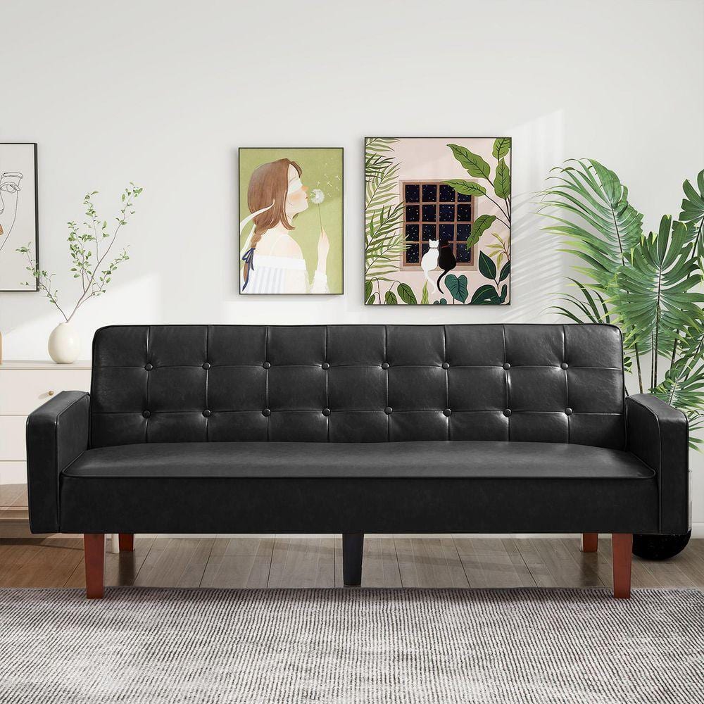 WONDER COMFORT Chic 74 in. Faux Leather 2-Seats Loveseat