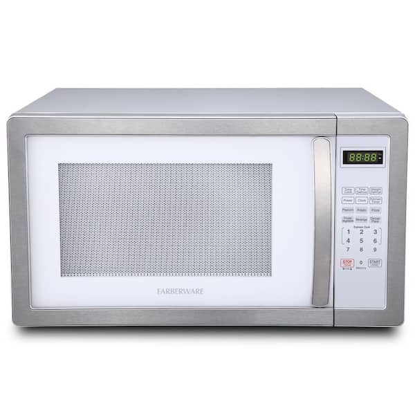 Farberware Classic 1.1 cu. ft. 1000-Watt Countertop Microwave Oven, White and Platinum