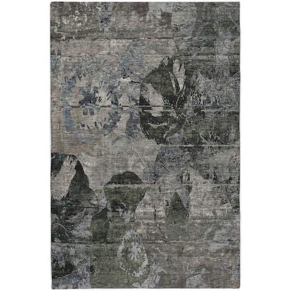 Dream Shag Premium Machine Washable Abstract ADS555 Gray 9 ft. x 12 ft. Area Rug