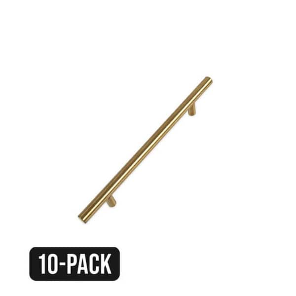 10-Pack Hollis 6-5/16 in. (160mm) Brushed Gold Cabinet Bar Pulls