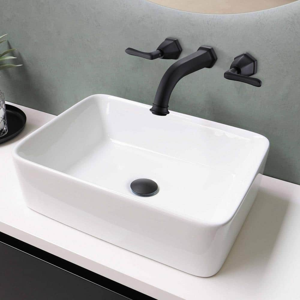 Tomfaucet 2-handle Wall Mounted Faucet Bathroom Sink Faucet in Matte ...